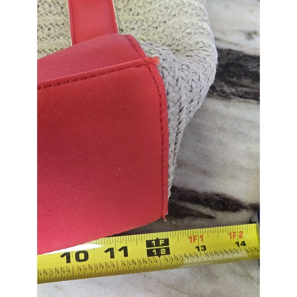 Women's Simply Vera Vera Wang Tote Bag Red Straw‎ Shoulder Bag Purse